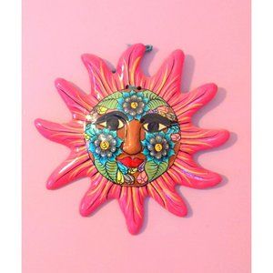 Sun, Mexican Wall Decor, Garden Art Pottery